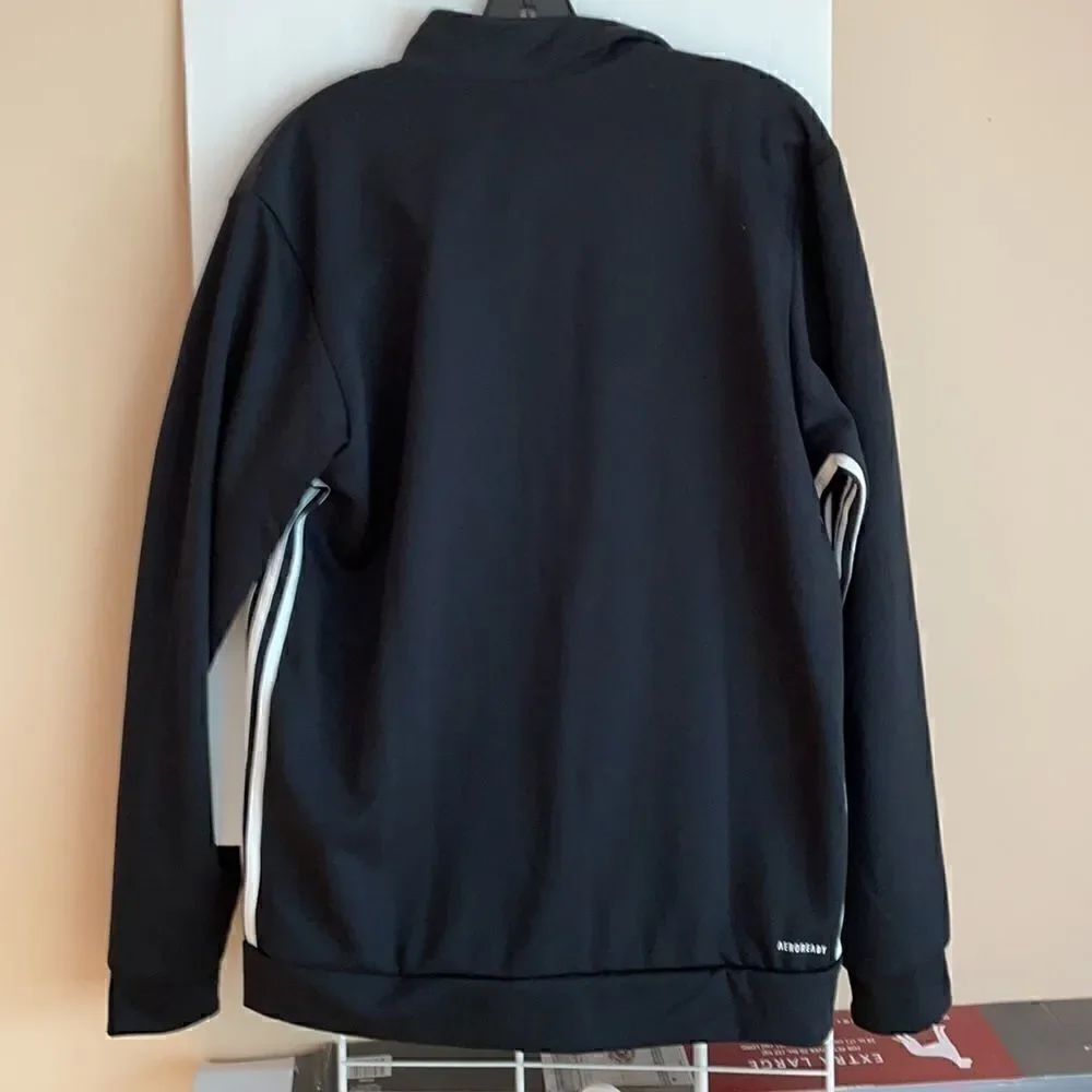 Adidas NWT trans tt track top large black white